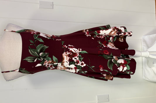 Formal Floral Dress Open Back
