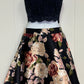 Formal 2pc Set Lace Top with Floral Skirt