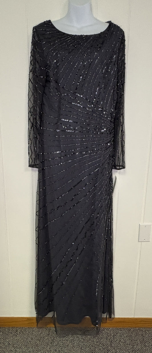 Formal Dress Beaded Mesh Overlay