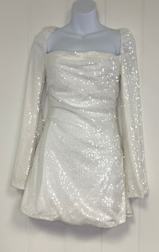 Formal Dress Open Back Sequin Overlay
