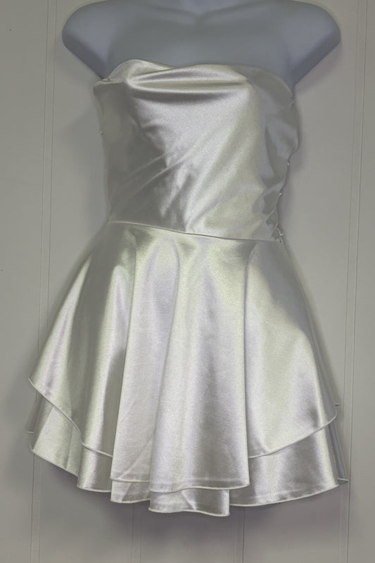 Formal Dress Strapless Satin Criss-Cross Back