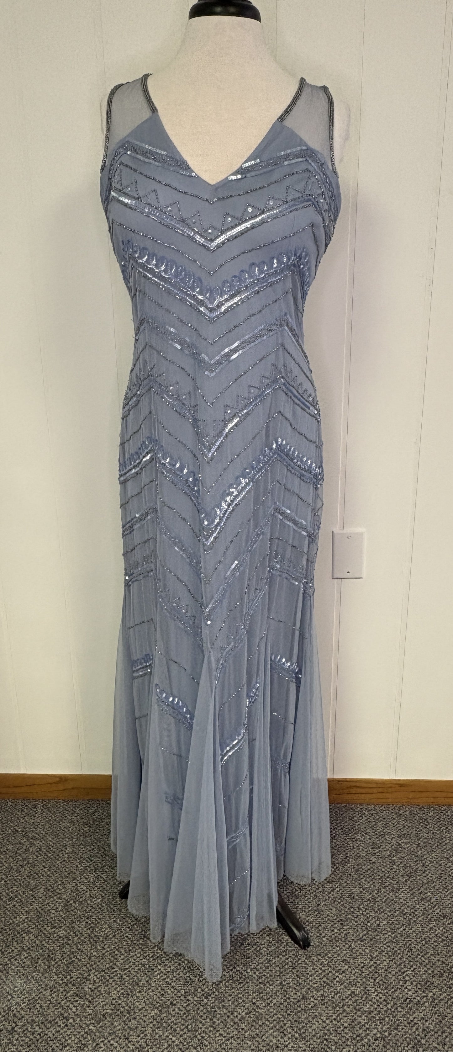 Formal Dress Mesh Overlay Mermaid Style