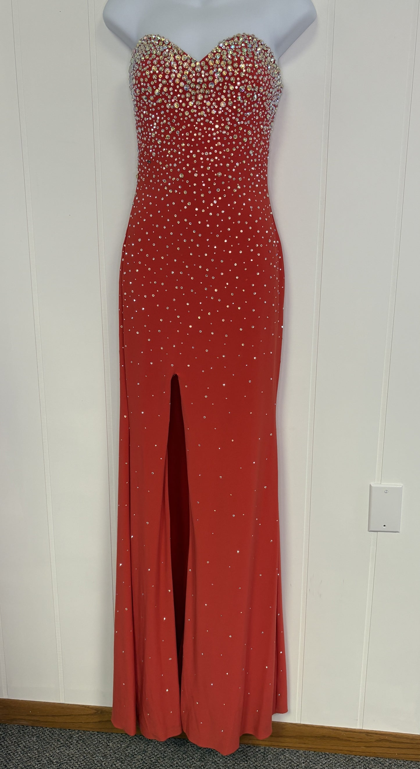 Formal Strapless Dress w/Rhinestones