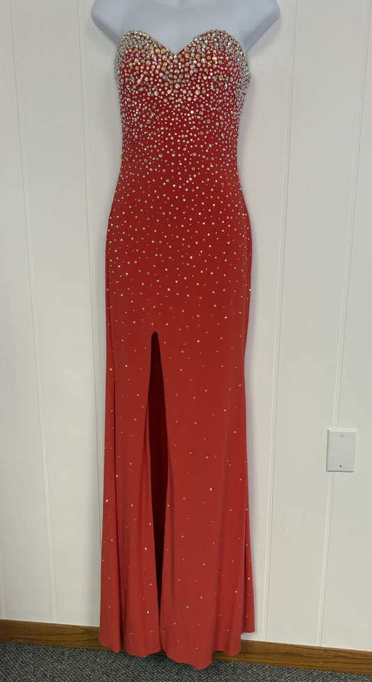 Formal Strapless Dress w/Rhinestones