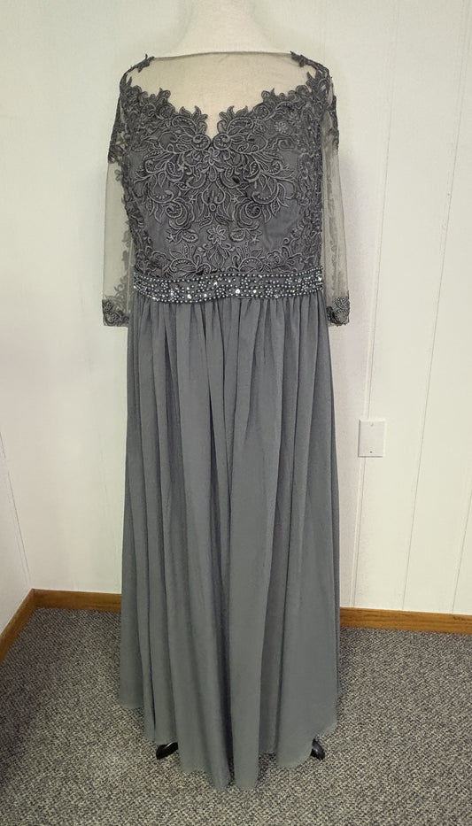Mother of Bride Dress Mesh top w/Beaded Waist