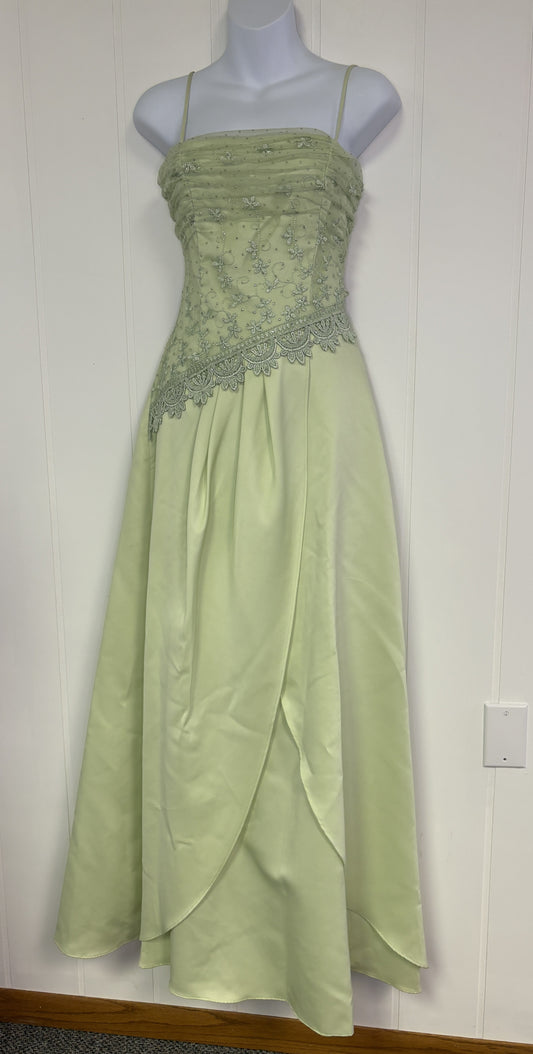 Formal Lace Bodice Dress w/Tie Back