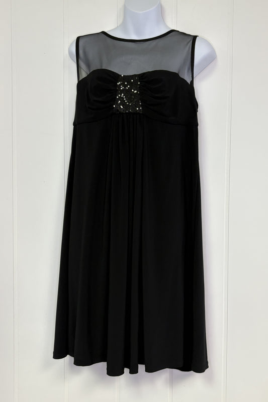 Formal Mesh/Sheer Dress w/Sequin Center Piece