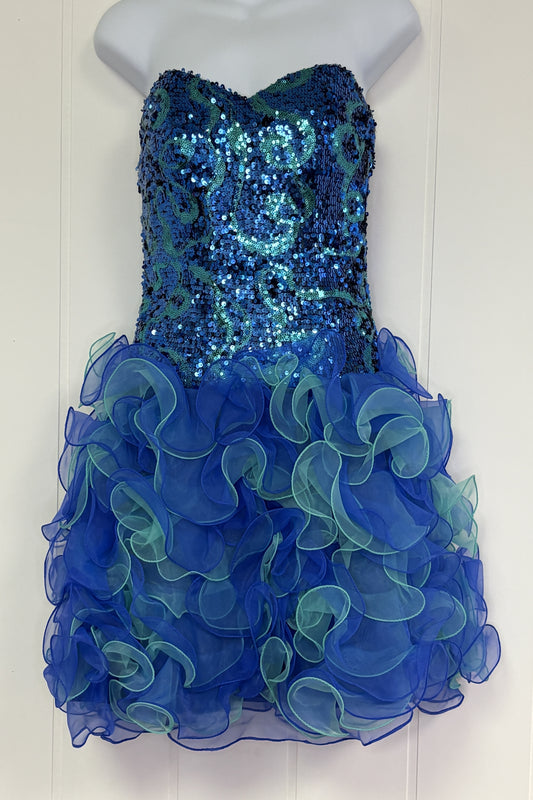 Formal Strapless Tulle Dress w/Sequined Top