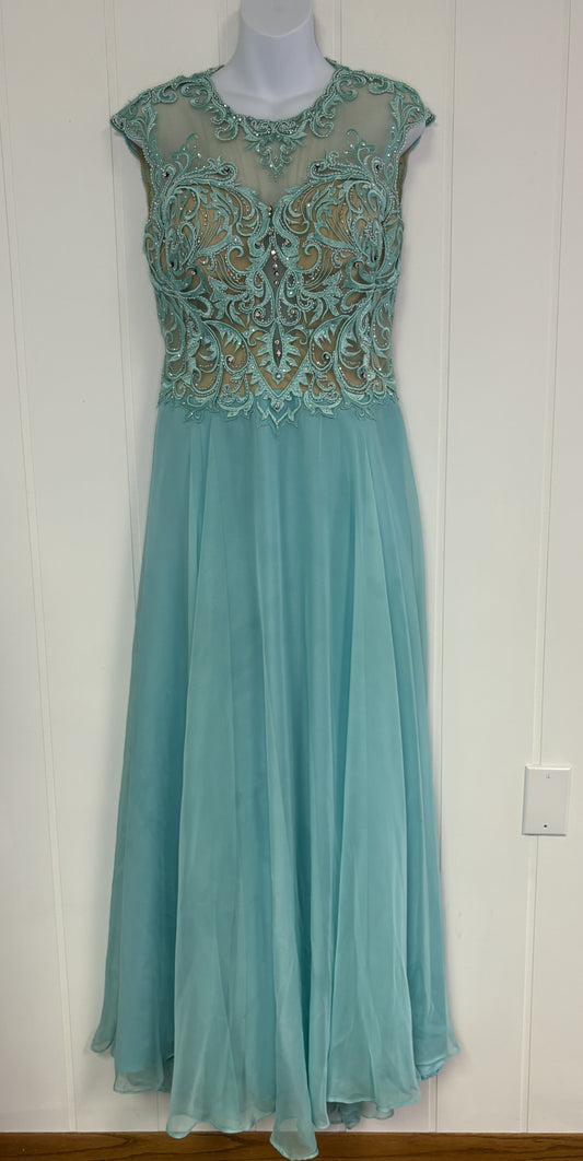 Formal Bedazzle Dress w/Mesh Top