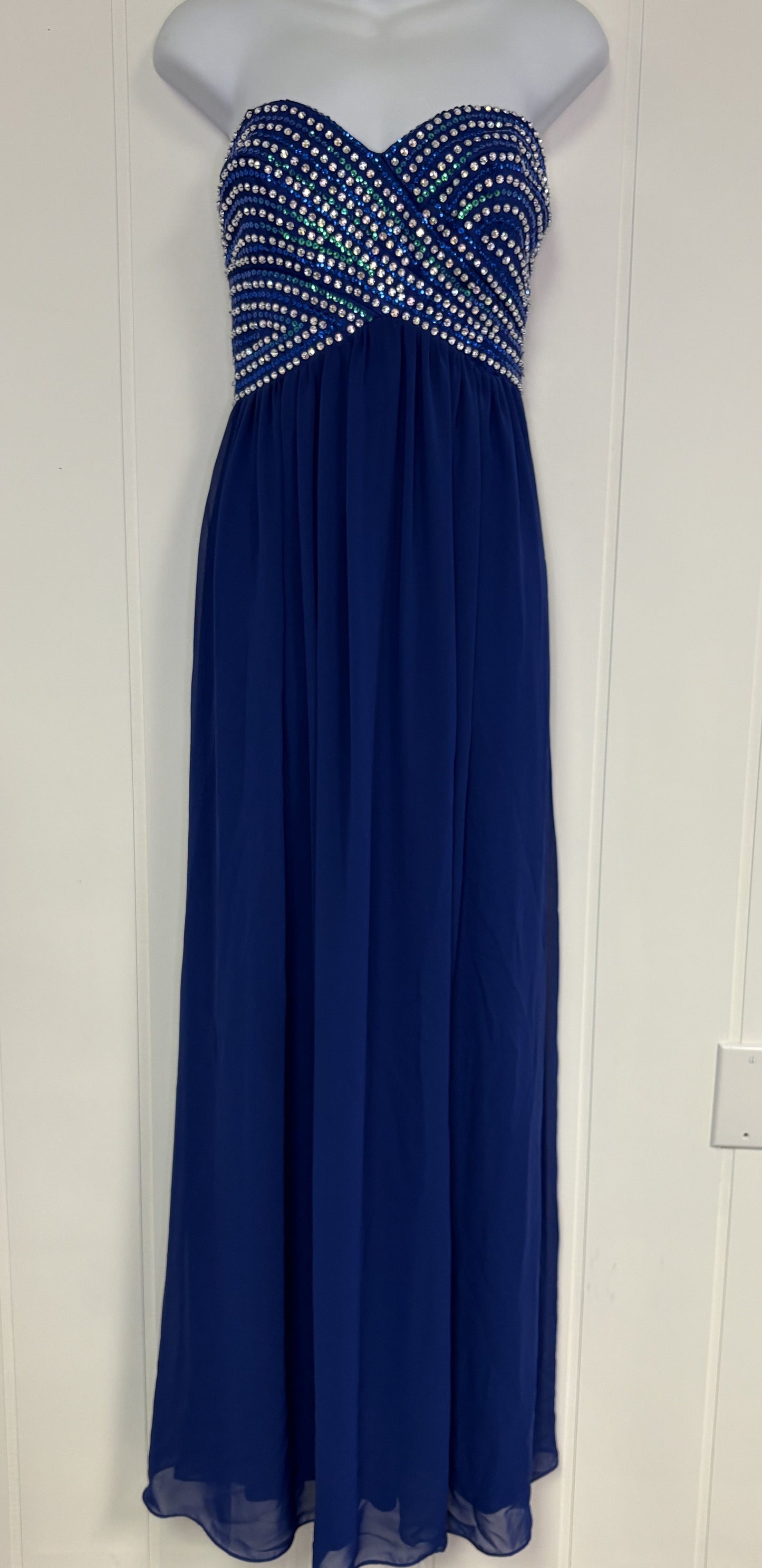 Formal Strapless Floor Length Dress w/Beaded Top