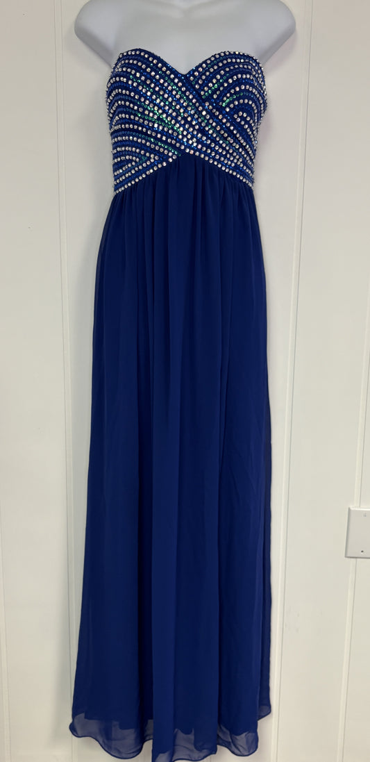 Formal Strapless Floor Length Dress w/Beaded Top