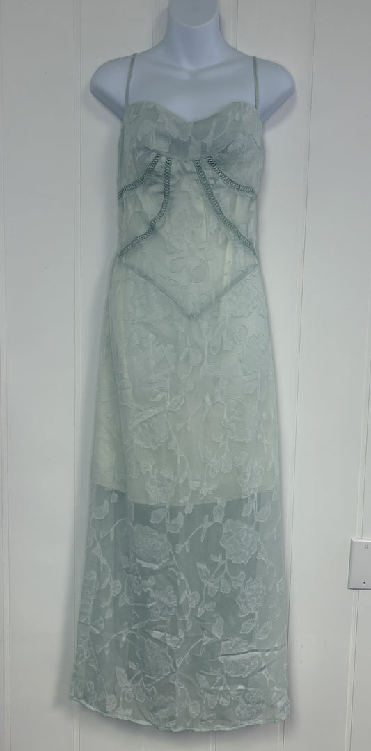 Formal Sheer Dress w/'Sweetheart' Neck