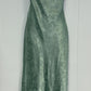 Formal Silk Dress w/Flower Print & Criss-Cross Back