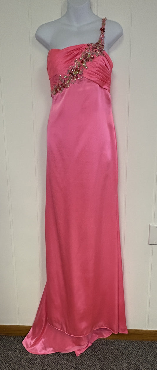 Formal Dress w/Beaded One Shoulder Strap
