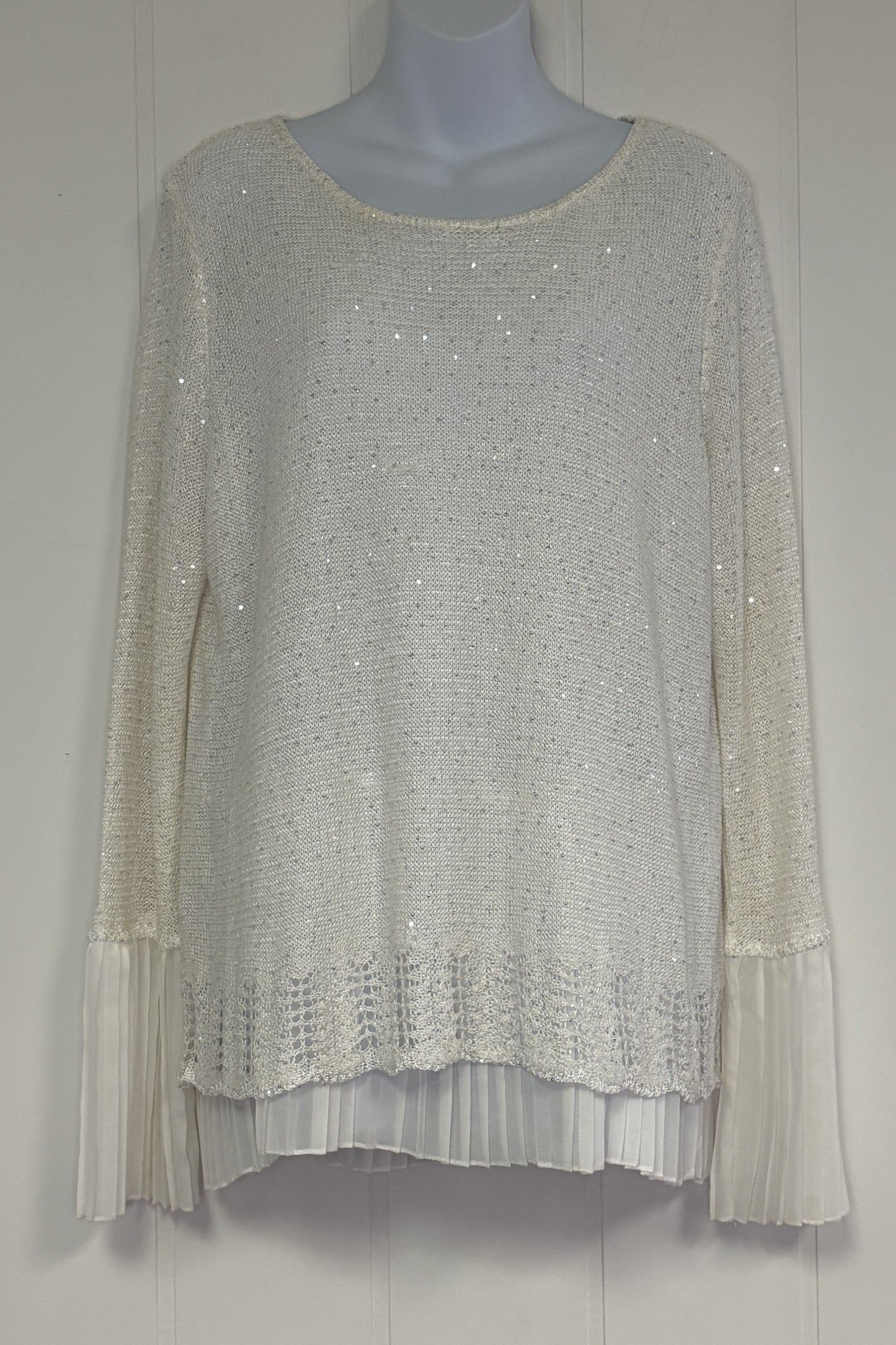 Formal Dressy LS Sequin Top w/Ruffle Bottom