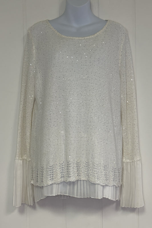 Formal Dressy LS Sequin Top w/Ruffle Bottom