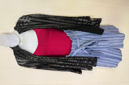 Animal Print Mesh Blouse Jacket