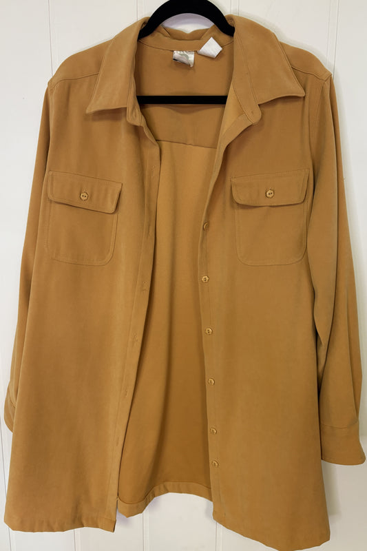 Suede Button-Down Jacket