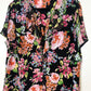 Sheer Floral Top w/Ruffles