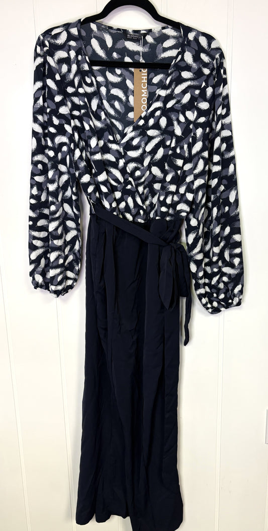 Silk Jumpsuit w/Feather Pattern