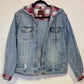 Denim Jacket w/Plaid Under trim