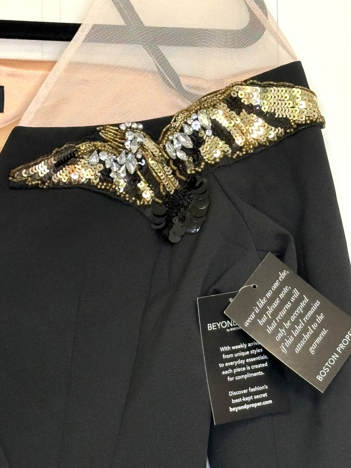 Blazer w/Mesh+Sequin Bird