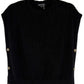 Sleeveless Side Button Sweater Vest