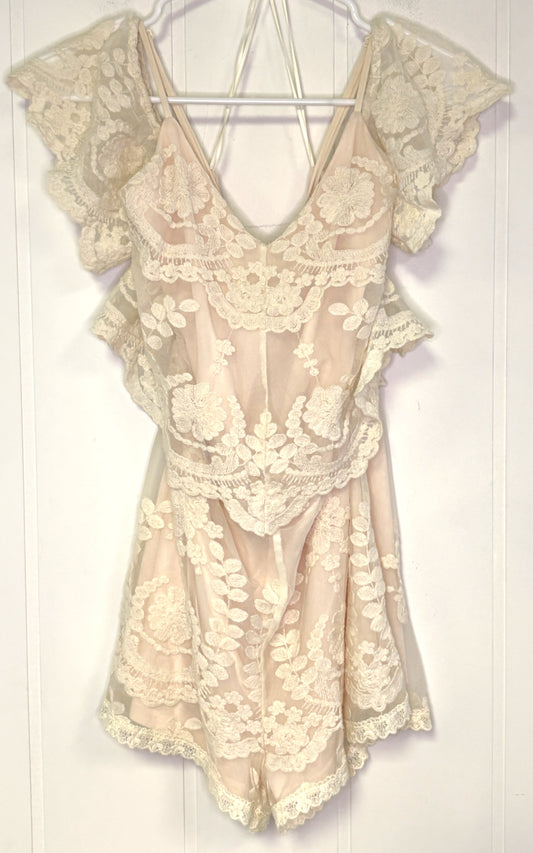 Flying Tomato Lace Romper