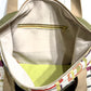 Square Print Canvas/Leather Tote Bag