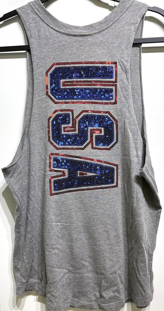 VS PINK Sequin USA Logo Tank