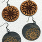 Wooden Earrings w/Flwr Cut-out