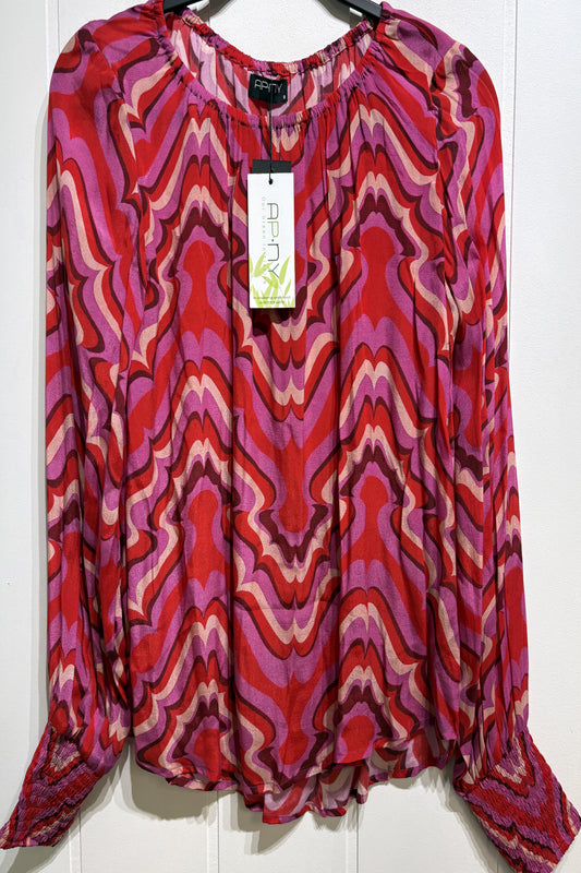 APNY Abstract Print Blouse