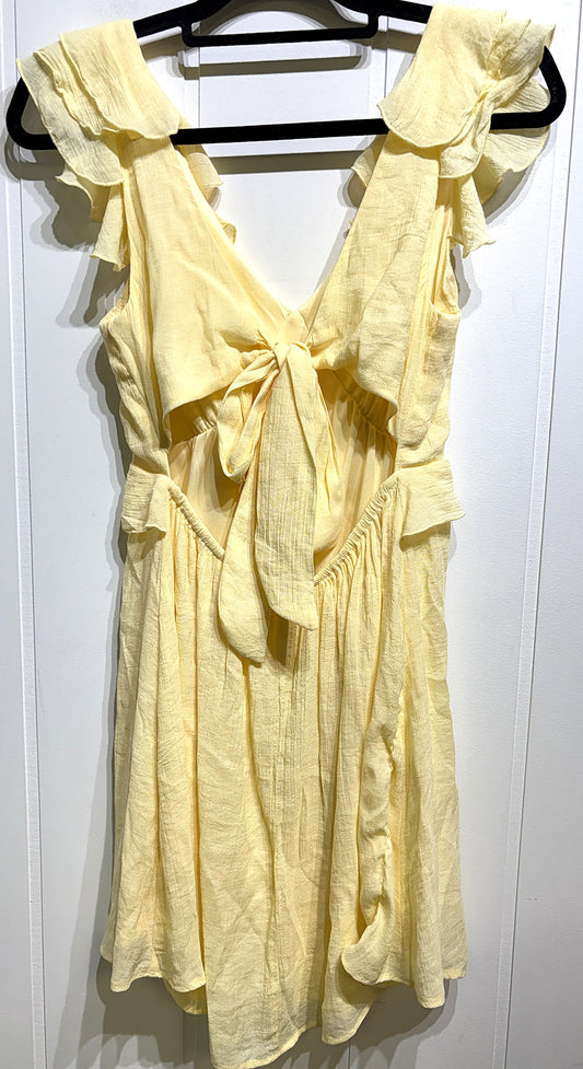 Ruffle Bow Tie Back Dress by Francesca's