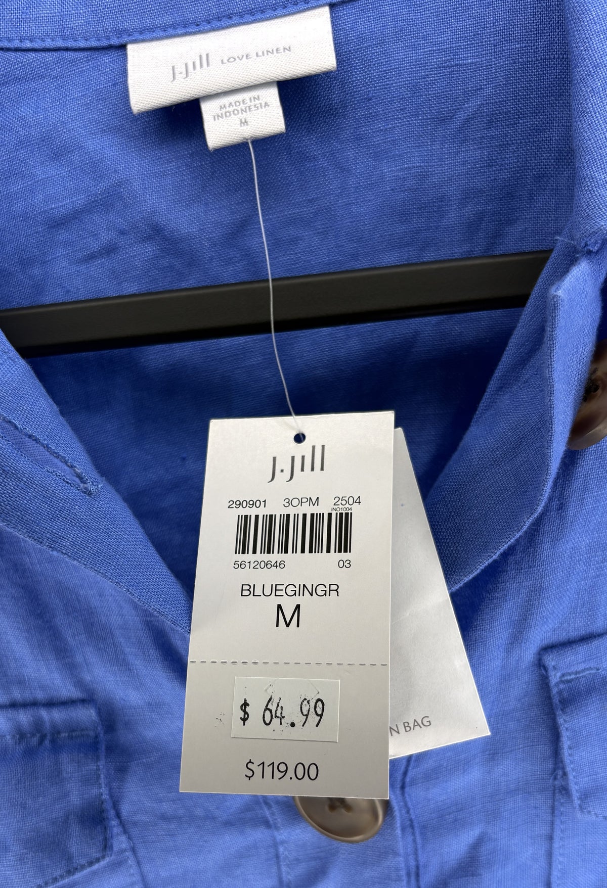 J.Jill Linen Midi Shirt Dress
