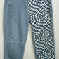 Machine Wide Checker Print Jeans