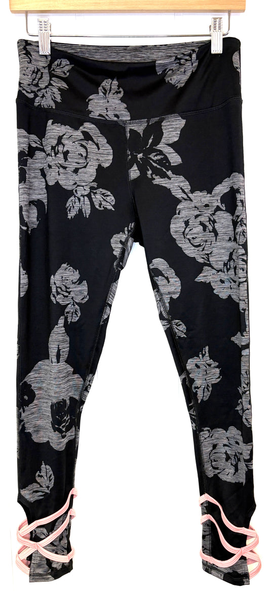 Floral Lace Up Hem Leggings