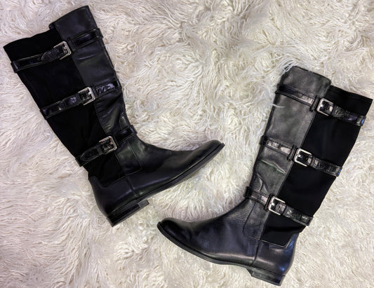 Knee-high Boots w/Buckle Straps