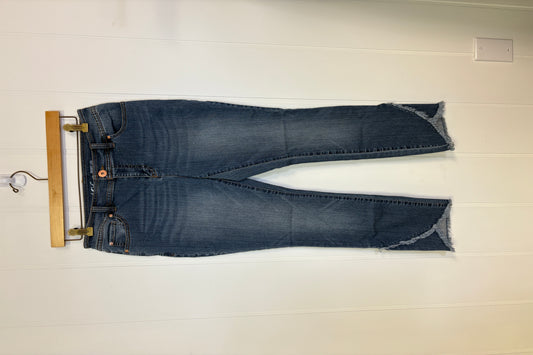 Ankle Fringe Denim Jeans