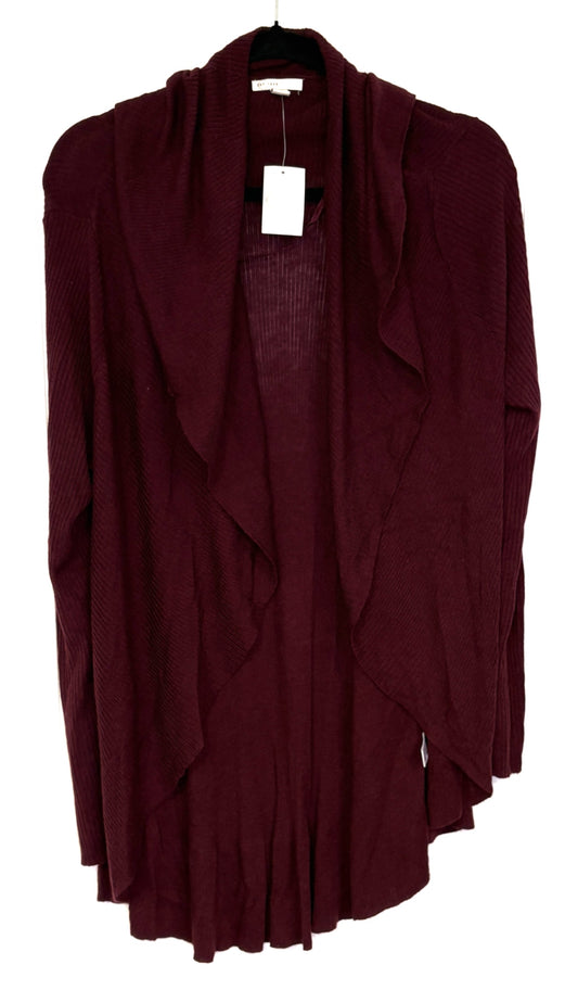 Ribbed Ruffle Cardigan Sweater