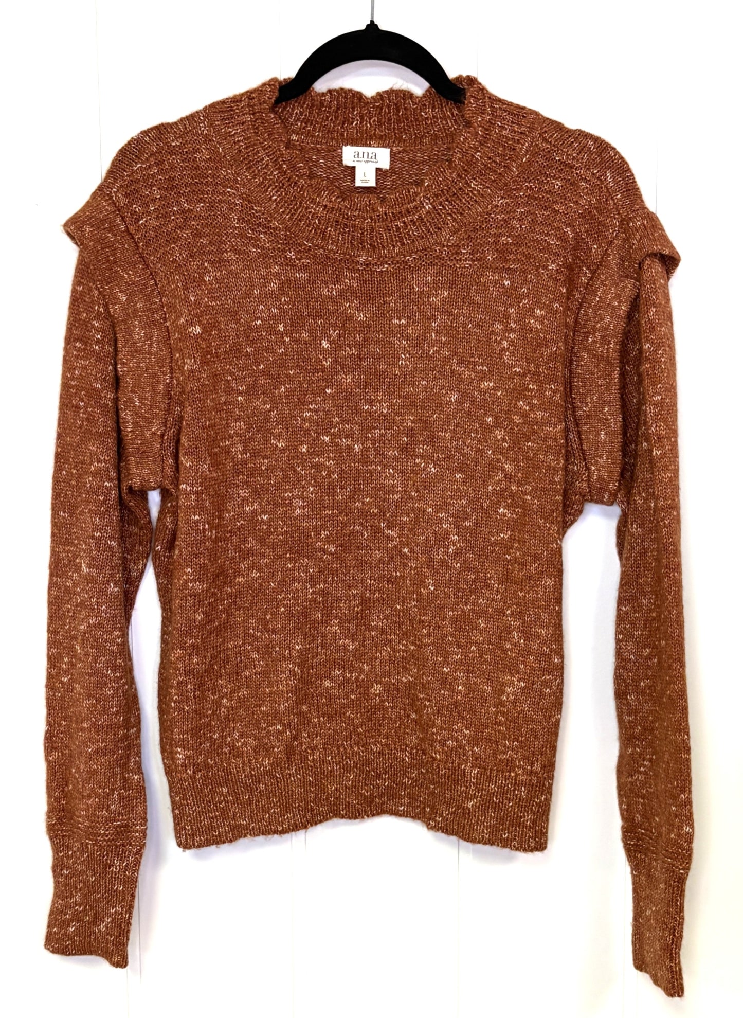 Speckled Sweater w/Ruffle Sleeves