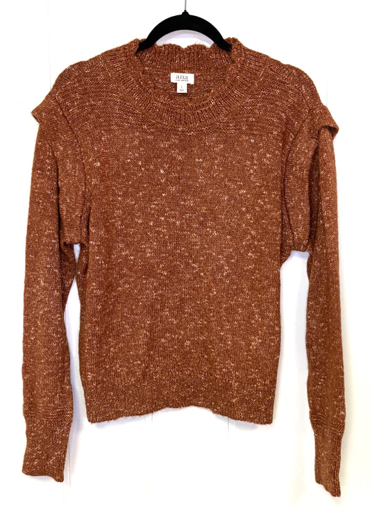 Speckled Sweater w/Ruffle Sleeves