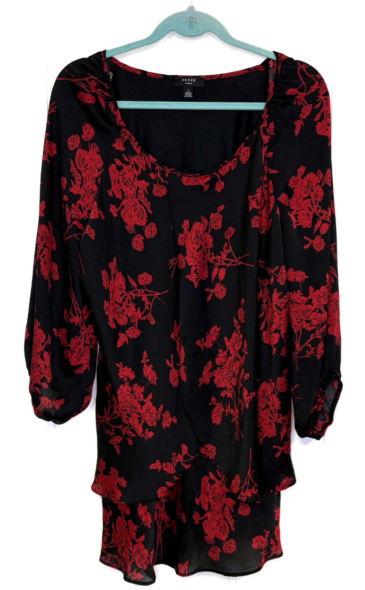 Layered Sheer Floral Blouse