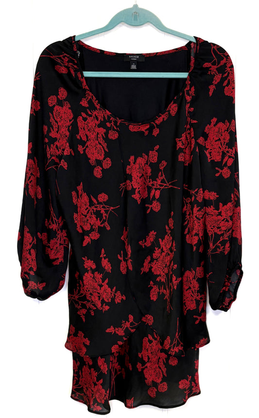 Layered Sheer Floral Blouse