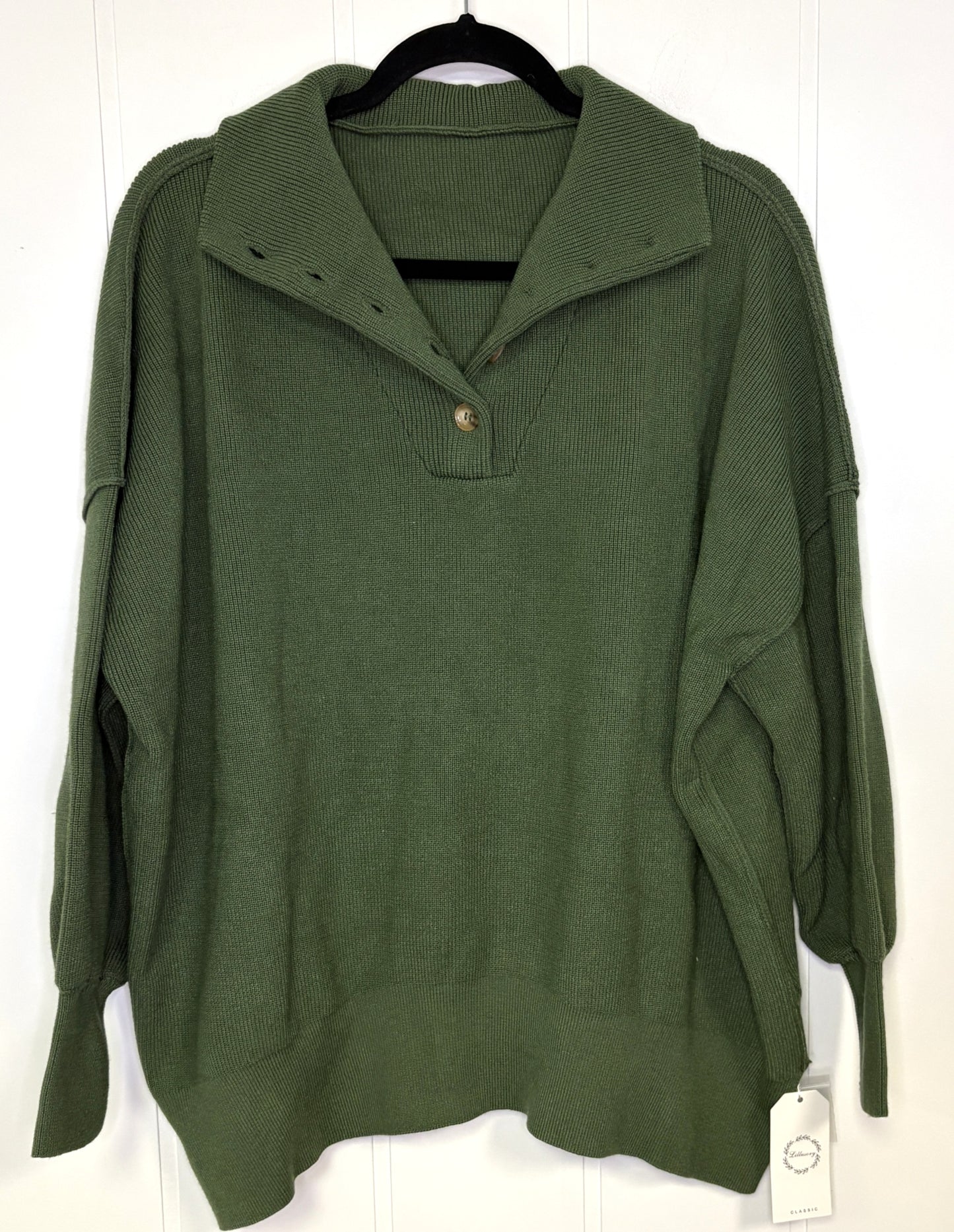 Pullover Collar Button Sweater