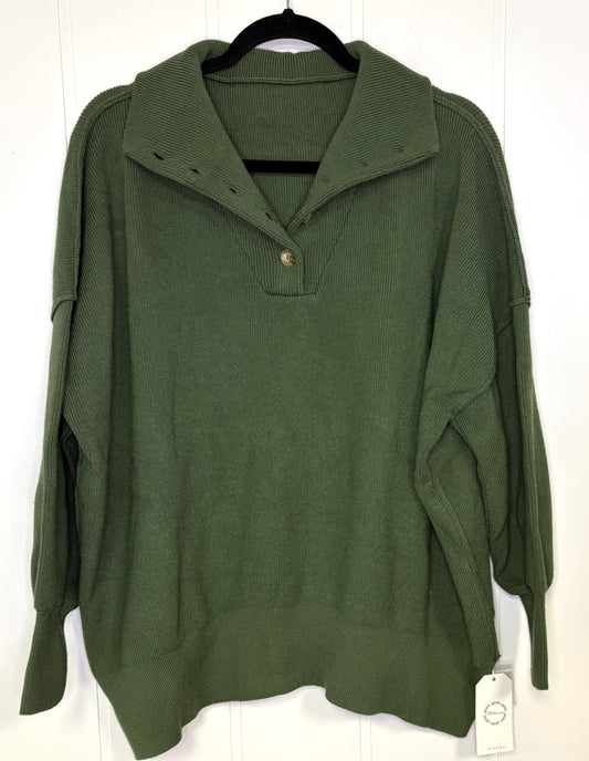 Pullover Collar Button Sweater