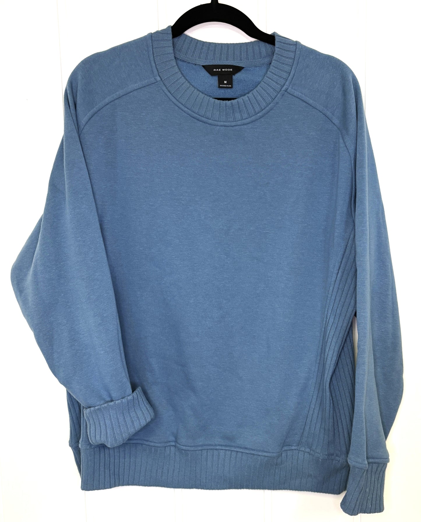 Side Ribbed Crewneck Sweater