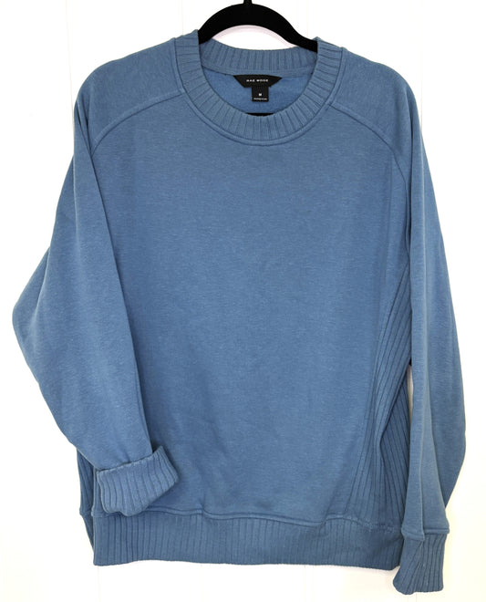 Side Ribbed Crewneck Sweater