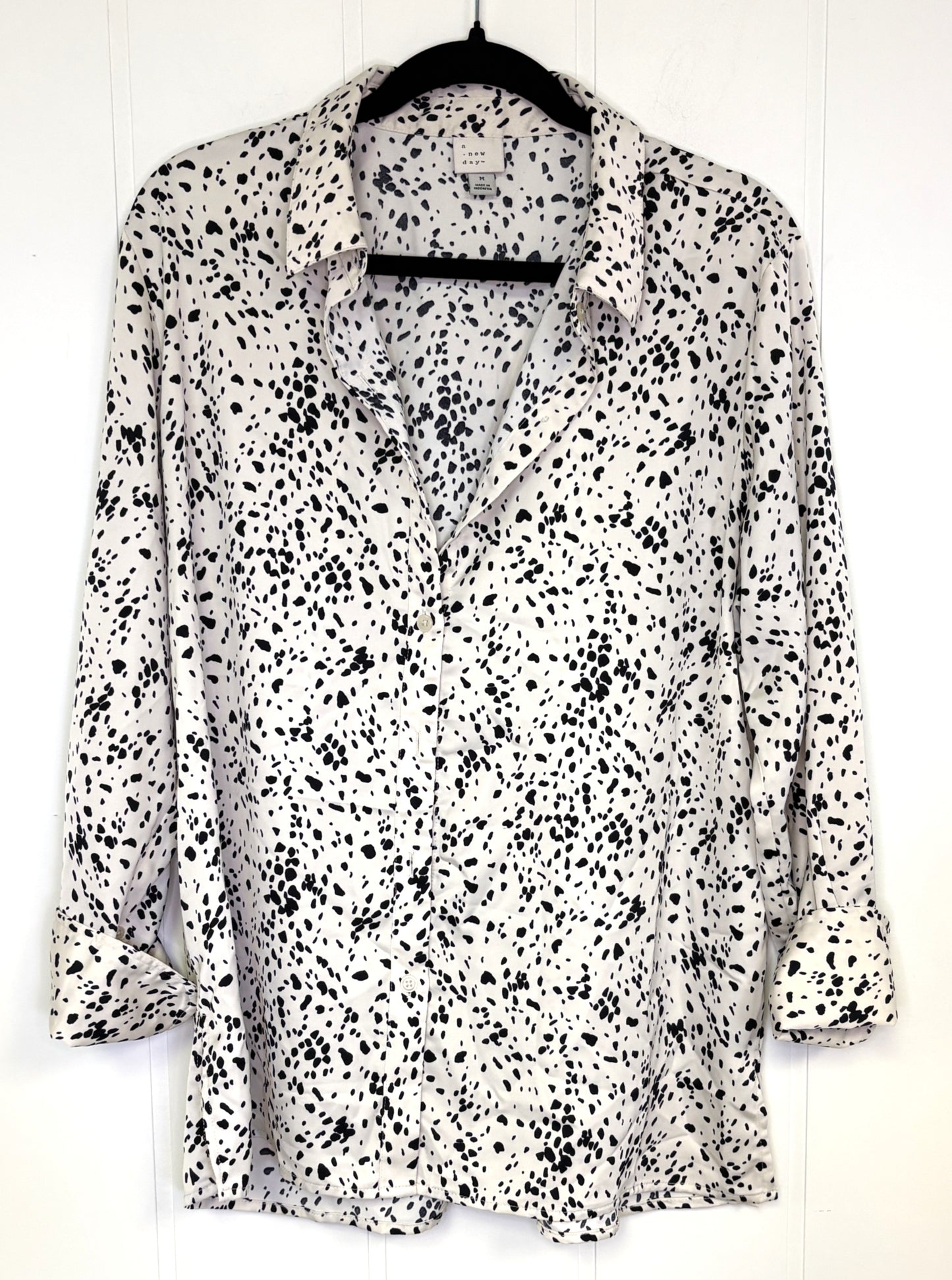 Satin Dalmatian Print Blouse