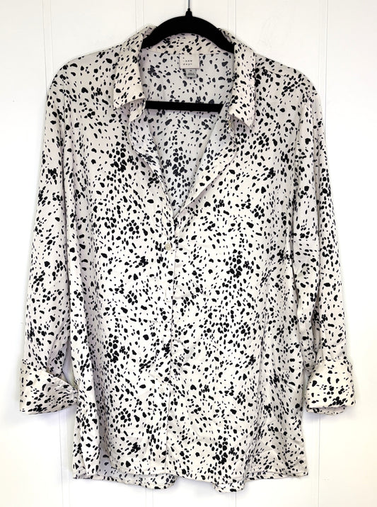 Satin Dalmatian Print Blouse