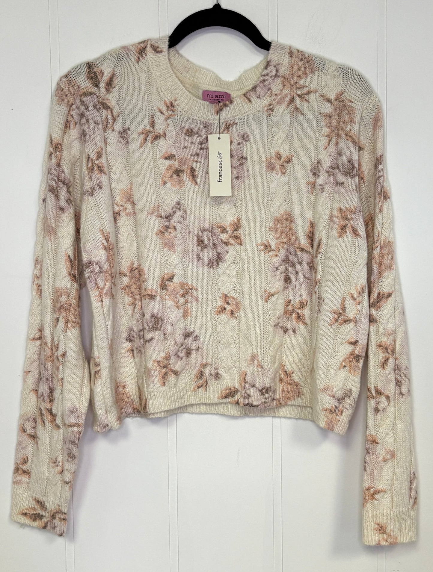 Weaved Floral Print Sweater